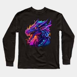 Unleashing our inner dragon with the most vibrant synthwave colors Long Sleeve T-Shirt